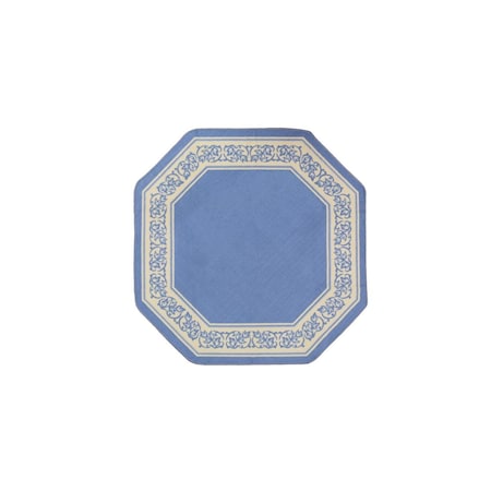 Manmade 54 x 54 in. Floral Border Octagon Accent Rug - Blue MA2613945